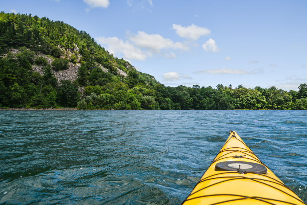 View of Wisconsin Dells kayaking on the Wisconsin River